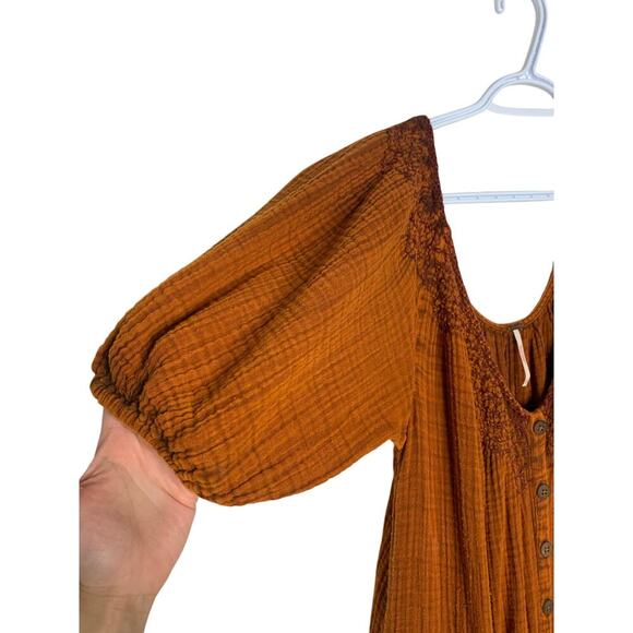 Free People Sunday Stroll Muslin Puff Sleeve Maxi Dress - Picture 9 of 12